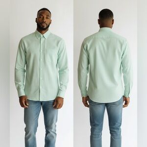 Express 1MX mint Green Button Down Shirt - Extra Slim Fit - LG 16-16.5